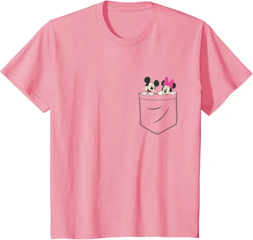 Vista 51 de Disney Mickey & Minnie Mouse - Camiseta de bolsillo pequeño para pareja