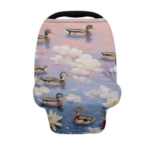 Vista 18 de Binienty Axolotl - Toldo para asiento de automóvil para mujer, diseño de delfín, con estampado de animales, para lactancia, estirable