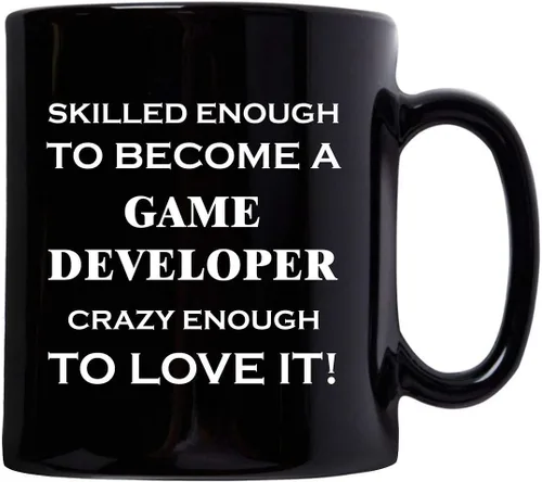Vista 2 de Gifts Idea for Skilled Game Developer Designer Mug Coffee Tea Cup Black Ceramic 11oz - Video Gaming Design Dev Team Development Funny Cute Gag