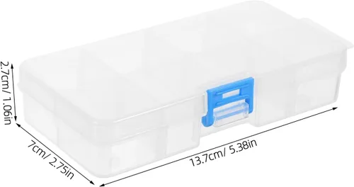 Vista 8 de Healifty Caja de herramientas transparente para arte de uñas, organizador de 8 ranuras con tapa, estuche de almacenamiento de manicura de plástico