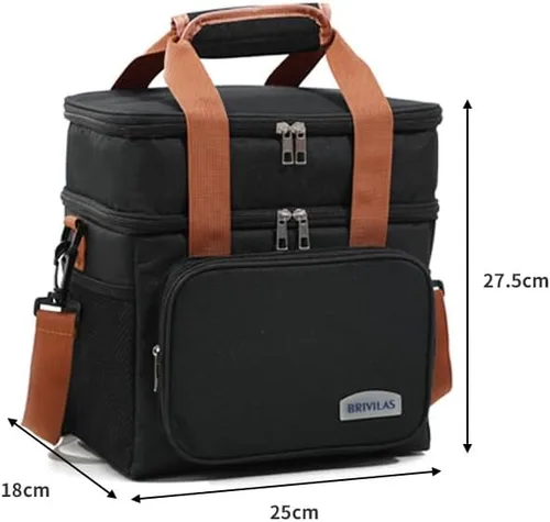 Vista 3 de MAxba Bolsa de almuerzo expandible de doble capa, bolsa de almuerzo a prueba de fugas, enfriador de almuerzo portátil para adultos, hombres