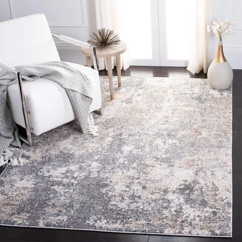 Vista 12 de SAFAVIEH Aston Collection - Alfombra decorativa, 2 x 5 pies, gris claro y gris, diseño abstracto moderno, no desprende pelusa y de fácil cuidado