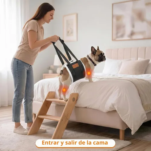 Vista 9 de Arnés de elevación ajustable para perros, honda grande de la ayuda Negro