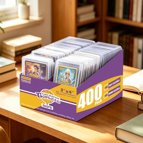 Vista 2 de 400 Card Sleeves Top Loaders for Cards, 3"x4" Card Holder (200Soft+200Hard)
