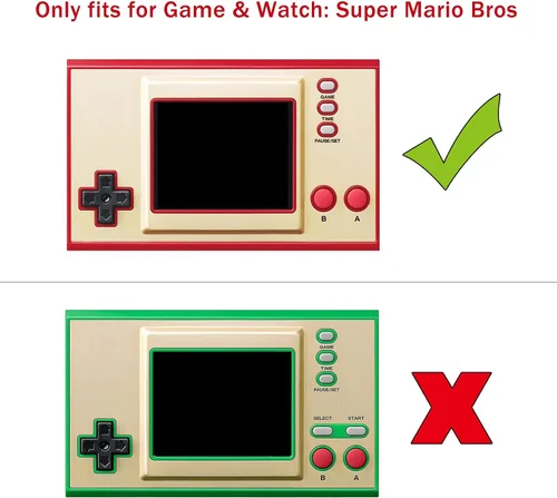 Vista 2 de PlayVital Funda protectora de silicona transparente para Nintendo Game & Watch Super Mario Bros con 2 protectores de pantalla