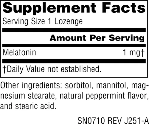 Vista 2 de Source Naturals Melatonina, ayuda a promover el sueño*, 1 mg - 200 pastillas con sabor a menta