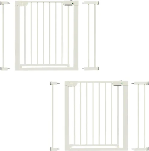 Vista 13 de Puerta magnética para bebés de 29.5 a 40.6 pulgadas para escaleras, puerta de perro montada a presión para interiores, puerta de mascotas de cierre