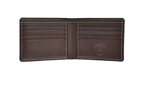 Vista 7 de GauchoLife Guarda Pampas Billetera Bi-Fold de Piel Azul-RojoChocolate
