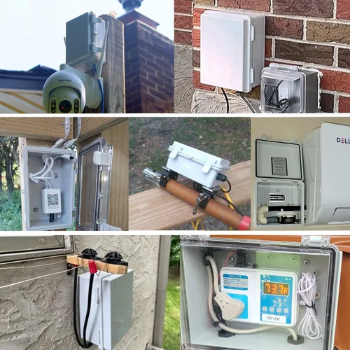 Vista 4 de Zulkit Caja de conexiones IP67 Caja eléctrica impermeable para proyectos con cubierta transparente con bisagras, cierre de acero inoxidable, carcasa