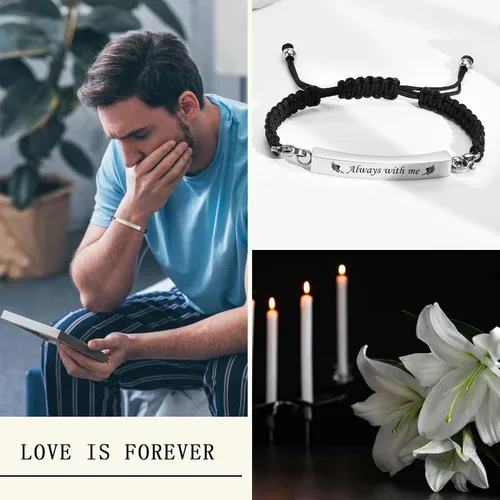 Vista 5 de MPRAINBOW Pulsera Ajustable de Urna Memorial de Cremación, Pulsera de Urna Trenzada de Cremación de Acero Inoxidable Artificial, Pulsera de Urna