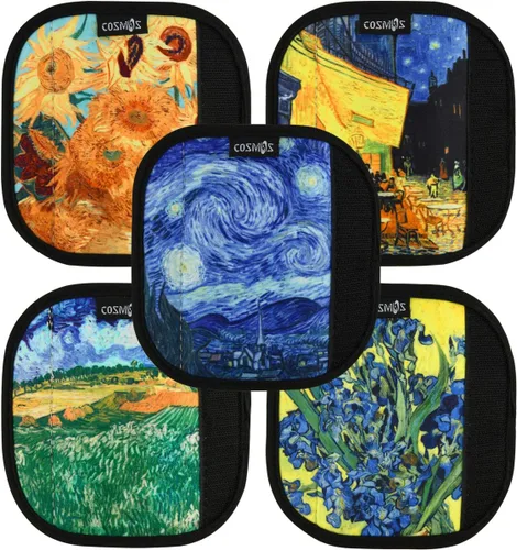 Vista 2 de CM Paquete de 5 manijas de neopreno para equipaje de neopreno, identificadores de equipaje para bolsa de viaje, equipaje o maleta
