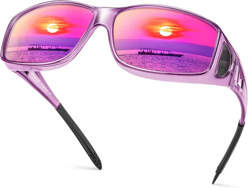Vista 32 de Polarized Sunglasses Fit Over Glasses for Women Men with UV400 Protection Over Wrap Around Sun Glasses