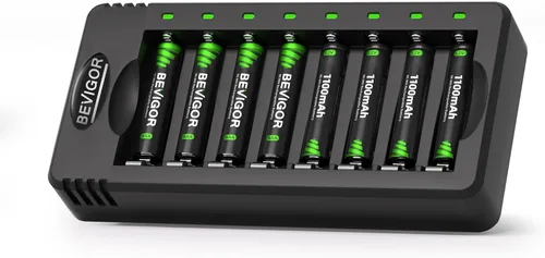Vista 10 de BEVIGOR - Batería recargable NiMH AA AAA con cargador 8AA y 8AAA