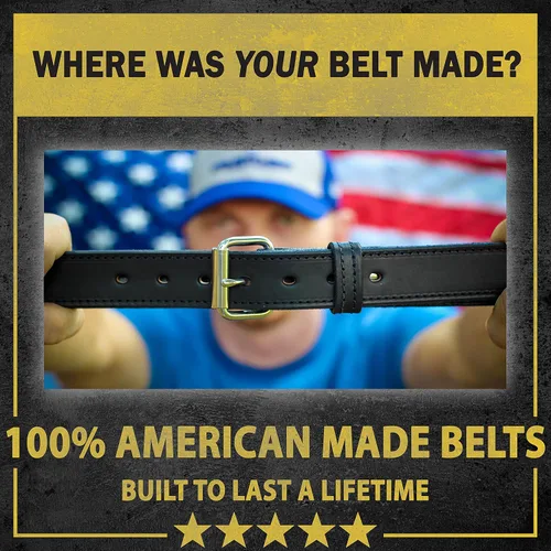 Vista 4 de Relentless Tactical Ultimate Steel Core Gun Belt Cinturón de cuero CCW con núcleo de acero Fabricado en Estados Unidos