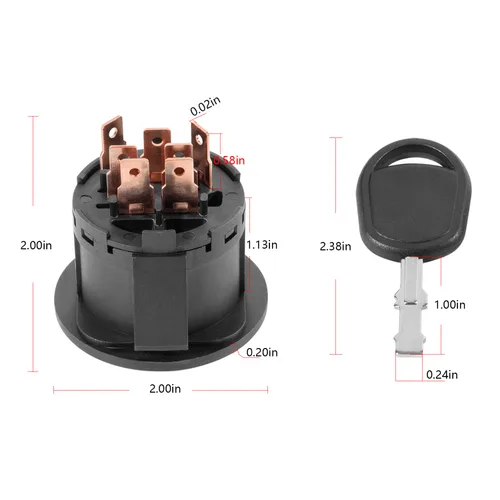 Vista 7 de Interruptor de encendido de arranque con 2 llaves para tractor X100 Series X300 X304 X310 X320 X324 X330 X340 X350 X354 X360 X370 X380 X384 X390
