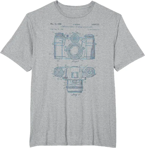 Vista 31 de Fotografía amante regalo cámara vintage esquema camiseta Negro