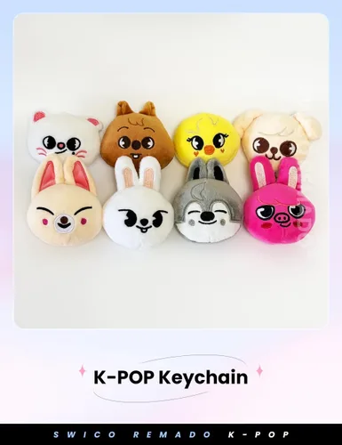 Vista 4 de Kpop - Llavero de dibujos animados lindo llavero de coche colgante de mujer bolso cartera colgantes Stray SKZ Kids