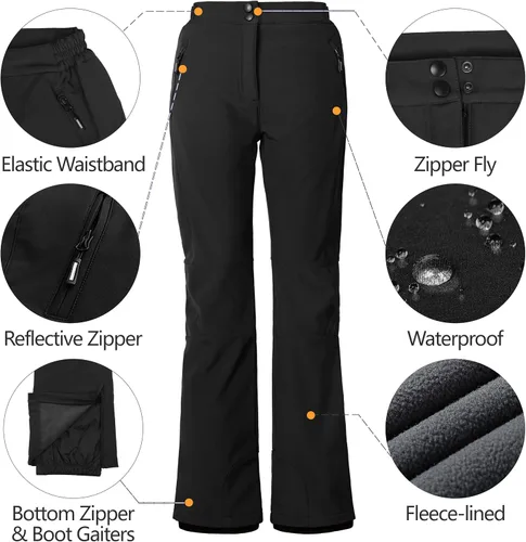 Vista 5 de Outdoor Ventures Homer - Pantalones de esquí para mujer con aislamiento de nieve