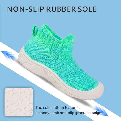 Vista 5 de Calcetines para caminar para bebés, niños y niñas, sin cordones, cálidas, anchas, seguras, transpirables, de primera moda, antideslizantes, suaves
