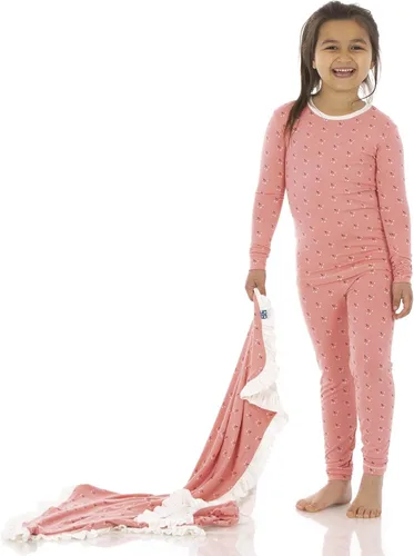 Vista 95 de KicKee Pants Conjunto de pijama de manga larga con estampado de piezas
