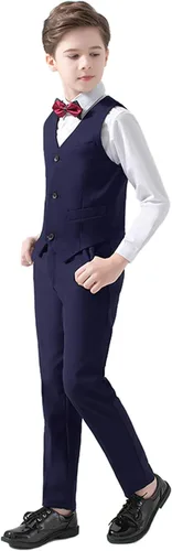 Vista 2 de Trajes de 5 piezas para niños, conjunto formal de portador de anillo de boda