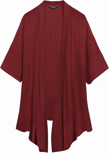 Vista 4 de COOFANDY Cárdigan de algodón con cuello de chal con volantes para hombre, chaqueta larga tipo kimono con parte delantera abierta