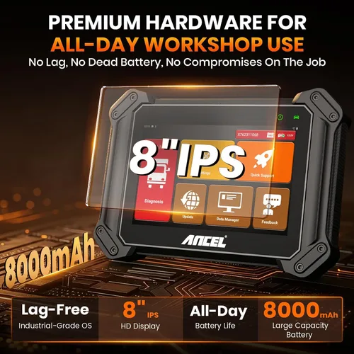 Vista 5 de ANCEL V6HD - Escáner de camión resistente, herramienta de diagnóstico diésel de sistema completo con pruebas bidireccionales, regen DPF y más de 40
