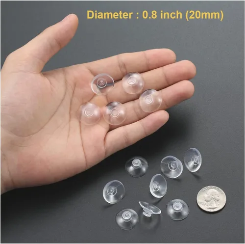 Vista 7 de 30 ventosas transparentes de 3 tamaños para vidrio sin ganchos, pequeñas ventosas de goma para organización del hogar, festivales, decoración