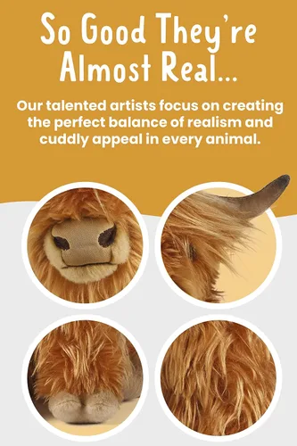 Vista 3 de Living Nature - Peluche suave, diseño de vaca de peluche, animales de granja, desconocido