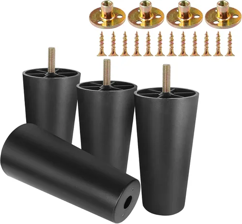 Vista 20 de 4 patas de sofá de plástico de 1-1/2 pulgadas con tuerca de placa, perno M8-1.25, ensanchar