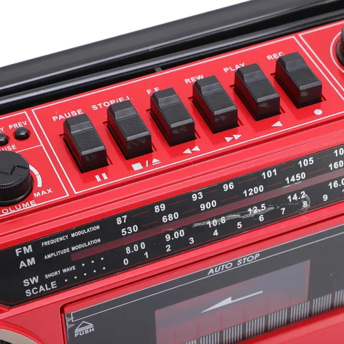 Vista 8 de Tangxi Boombox reproductor de casete retro, reproductor de cassette radio AM/FM/SW, conversión USB MP3, altavoces estéreo integrados, para viajes