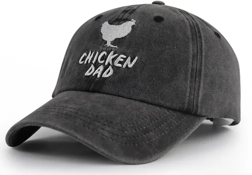 Vista 2 de Kpainath Sombrero de papá de pollo, divertido gorro de béisbol bordado de algodón lavado ajustable