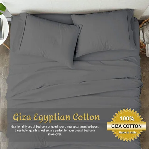 Vista 3 de Giza - Sábanas de algodón divididas para cama king size de Giza, sábanas de algodón divididas, 100% certificado largo de algodón Giza dividido