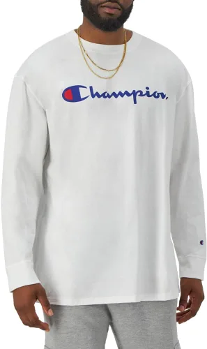 Vista 3 de Champion Camiseta para hombre, camiseta clásica de manga larga, cómoda, suave para hombre (regular o grande y alto)
