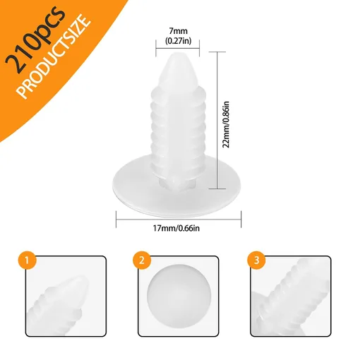 Vista 2 de 210 piezas de clips de sujeción para parachoques de coche, clips de sujeción de 1" para parachoques de coche para barrera de vapor, clips
