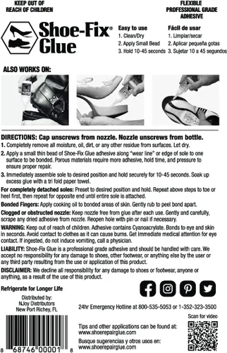 Vista 2 de Shoe-Fix pegamento para calzado: pegamento para reparación de calzado tipo profesional al instante