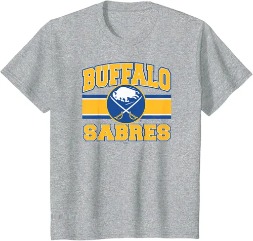 Vista 4 de Buffalo Sabres Camiseta con licencia oficial Stripe Gray, Gris
