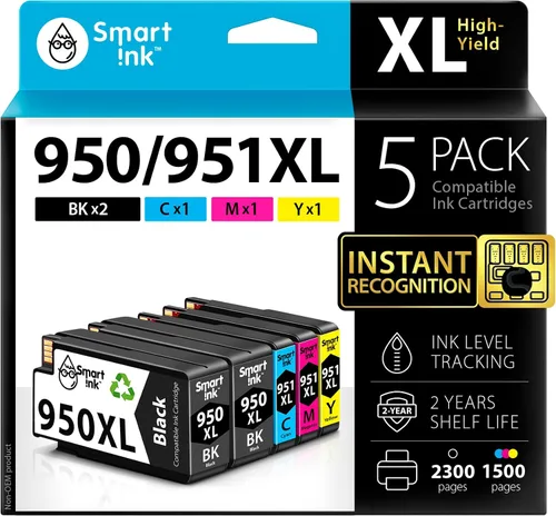 Vista 9 de Smart Ink Cartuchos de tinta compatibles de repuesto para HP 950XL HP 950 XL (2 paquetes combinados de color negro) para usar con impresora HP