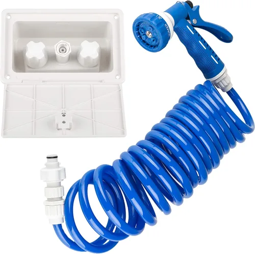 Vista 7 de Dura Faucet DF-SA188-BK Kit de rociador desmontable de conexión rápida para exteriores, manguera, puerto y muelle de pulverización utilitario