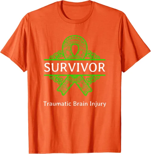 Vista 31 de Camiseta de concientización traumática con cinta verde para supervivientes de lesiones cerebrales, Negro, S