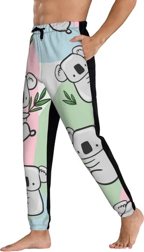 Vista 3 de Men Cute Koala and Leaves Sweatpants Joggers Sweatpants Baggy Jogger Pants with Pocket for Men