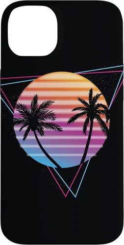 Vista 15 de Palm Sunset 80s Vibe Retrowave Synthwave Aesthetics - Carcasa para iPhone 16