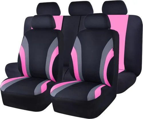 Vista 8 de CAR PASS Line Rider Sporty Cloth 11PCS Asiento de coche cubierta de ajuste universal -100% transpirable con 5 mm de esponja compuesta