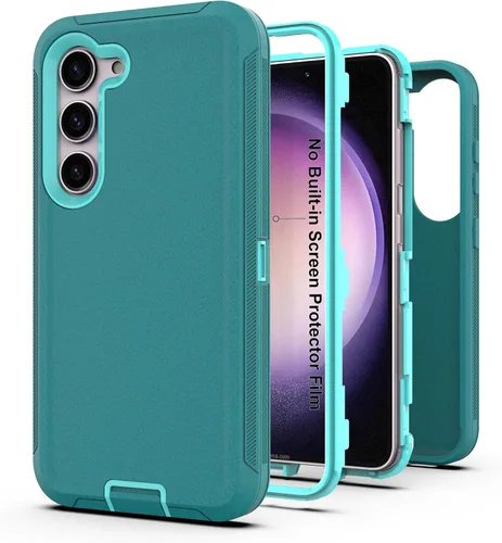 Vista 39 de Funda protectora resistente para Galaxy S23 5G, funda protectora resistente con [3 en 1] Cubierta de protección de goma resistente a prueba