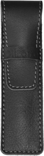 Vista 11 de DiLoro Estuche organizador de cuero de grano completo para bolígrafo individual (negro con rojo)