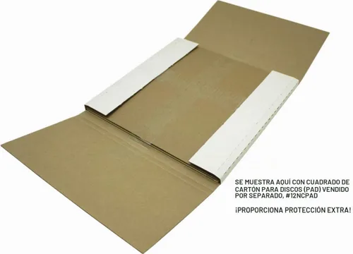 Vista 5 de (10) Cajas de envío de discos de vinilo blanco LP – Capacidad para 1 a 3 discos de 12 pulgadas – Altura ajustable – Cartón fuerte de 32 ECT