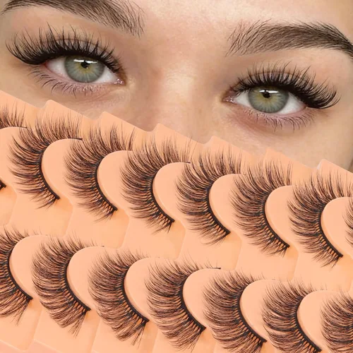 Vista 17 de Veleasha Lash Kit Brown False Eyelashes Wispy Strip Lashes Natural Look