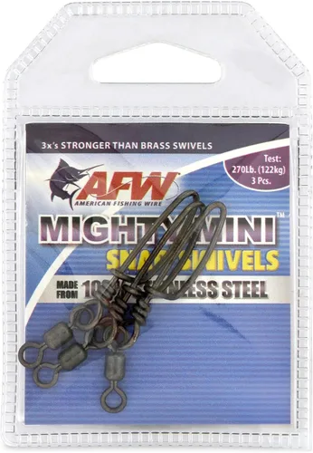 Vista 16 de American Fishing Wire Mighty Mini grúa giratoria, línea de pesca esencial, equipo de pesca compacto, giro de agua salada, giro de acero inoxidable