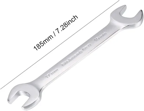 Vista 2 de Utoolmart Llave doble de extremo abierto, llave métrica de 7.283 in de longitud, llave de pie de gallo de 0.669 in x 0.748 in, CR-V, completamente