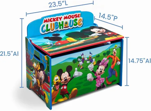 Vista 4 de Delta Children Caja de juguetes de lujo, Mickey Mouse de Disney Disney Mickey Mouse